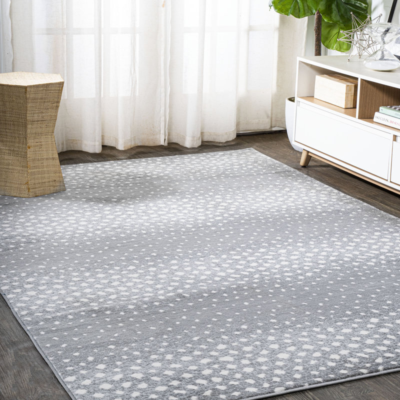 Antelope Modern Animal Gray/Cream Rug, Rectangle 7'8" x 10'