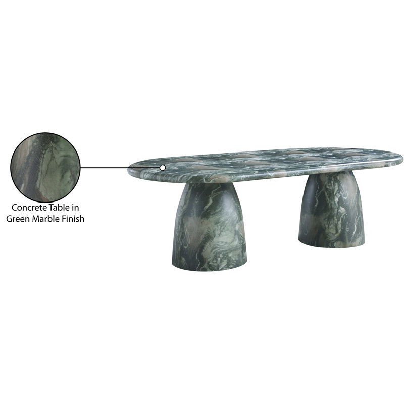 Table de salle à manger Cosenza, H 30 po x l 96 po x P 44,5 po, Vert