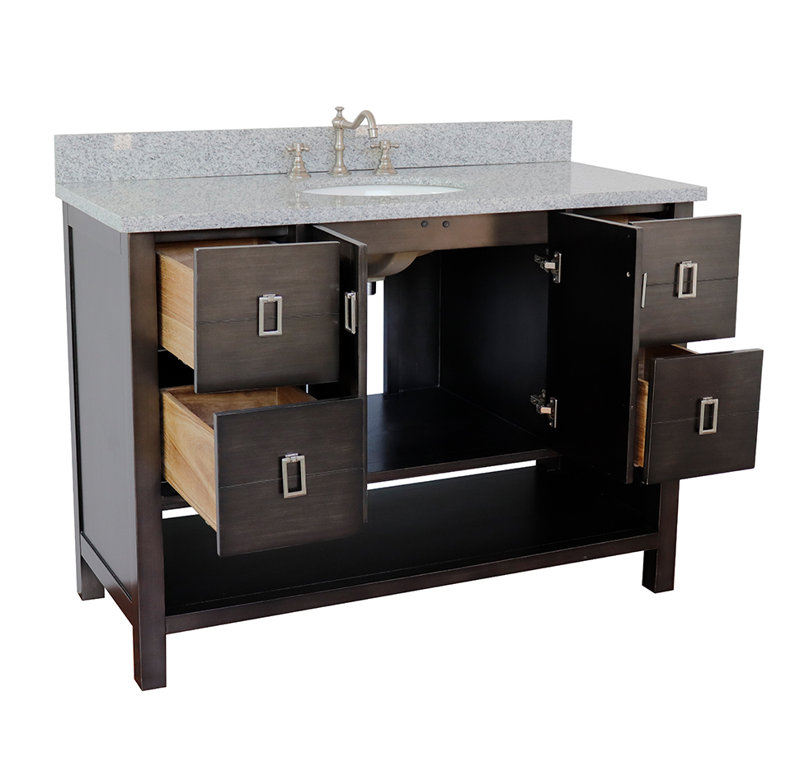 Wilhoit 49'' Single Bathroom Vanity with Top, Silvery Brown/Gray Granite
