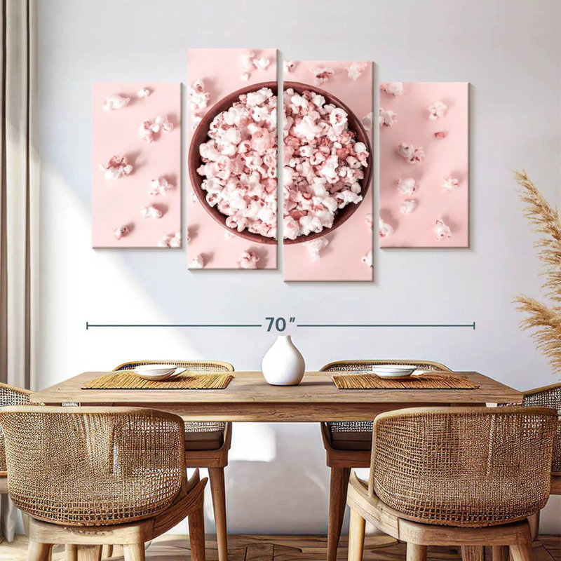 Maïs soufflé rose Yarlin, H 42 po x l 68 po
