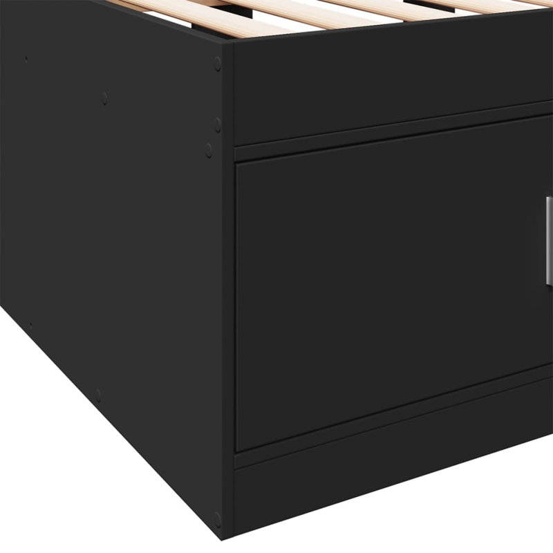 Vidaxl Daybed With Drawers, European Single (90 x 200cm), Black