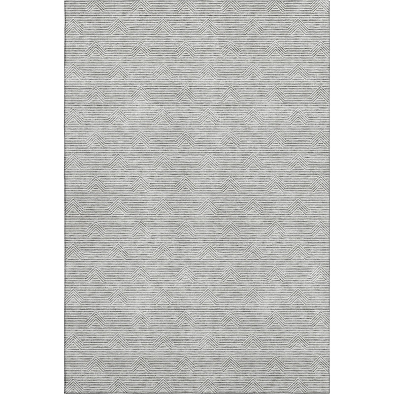 Premium Machine Washable Prisco Gray Rug, Rectangle 3' x 5'