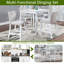 Ensemble de salle à manger 5 pièces à hauteur de comptoir avec table carrée et chaises rembourrées, décor en cristal pour une maison élégante-386255104-386255107