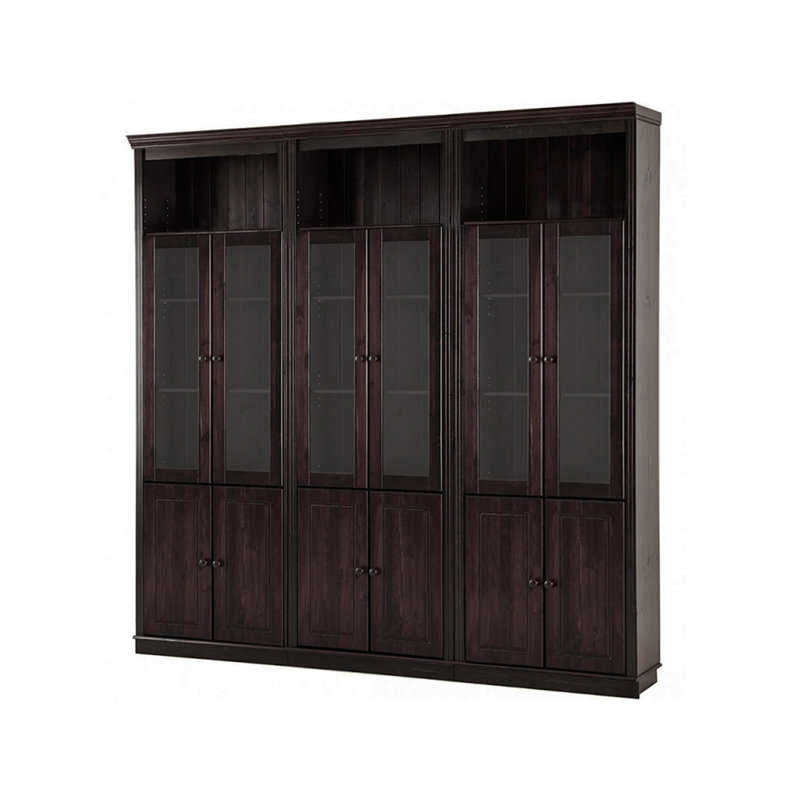 Demetricia 223cm H x 222cm W Library Bookcase, Brown