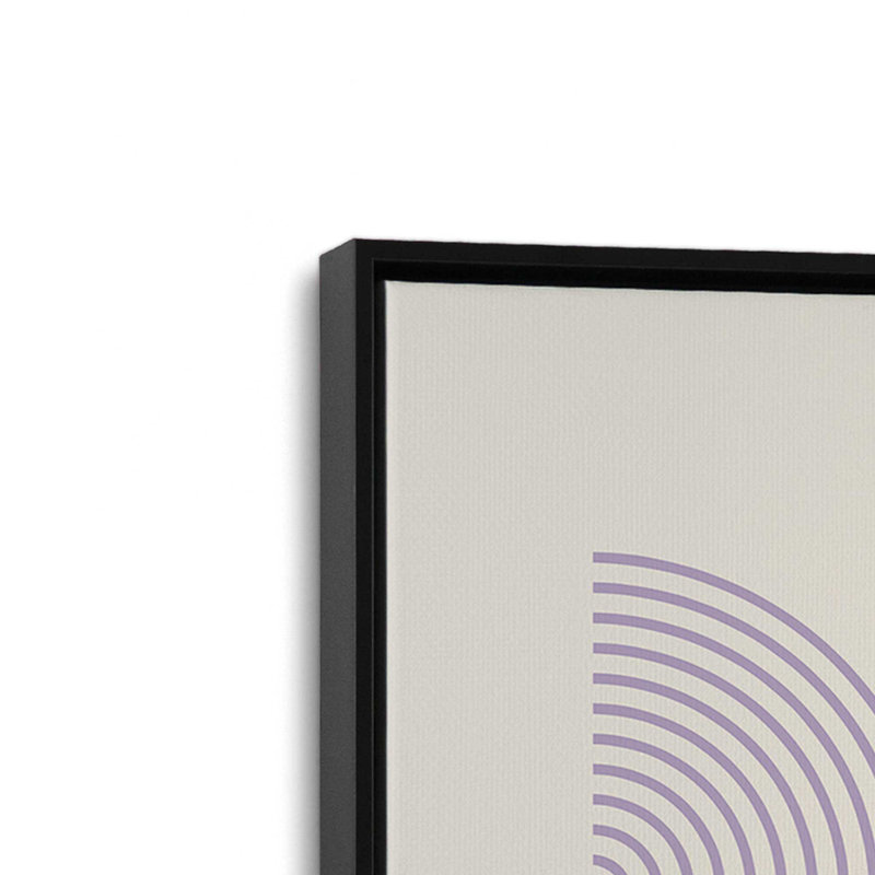 Bauhaus Flow and Composition en mauve I, ensemble de 2, H 48 po x l 66 po, Cadre flottant noir satiné