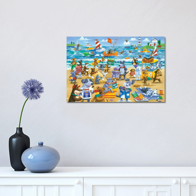 Dogs Beach by Peter Adderley - Wrapped Canvas Gallery-Wrapped Canvas Giclée, 30.48 cm H x 45.72 cm W