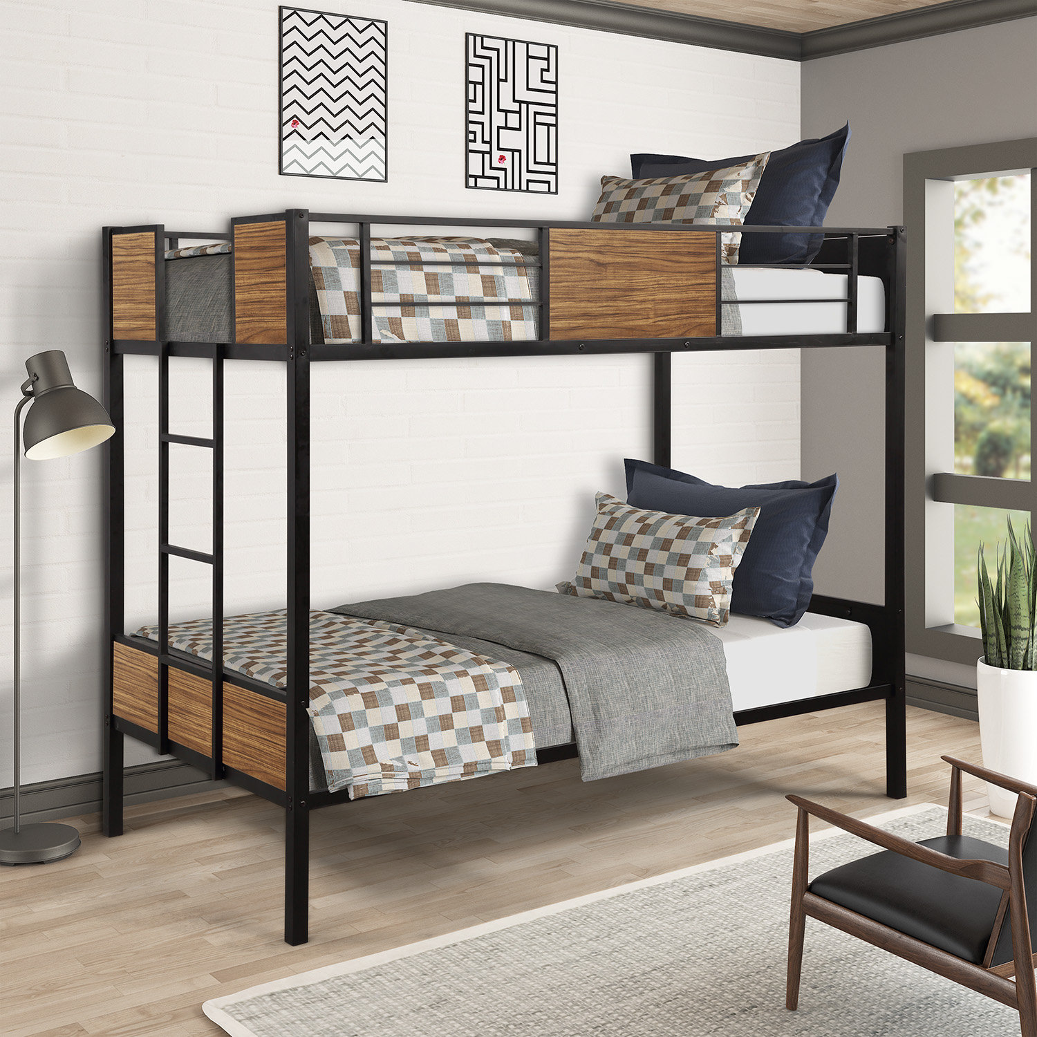 Harriet Bee Mcdonnell Twin over Twin Bunk Loft Bed | Wayfair