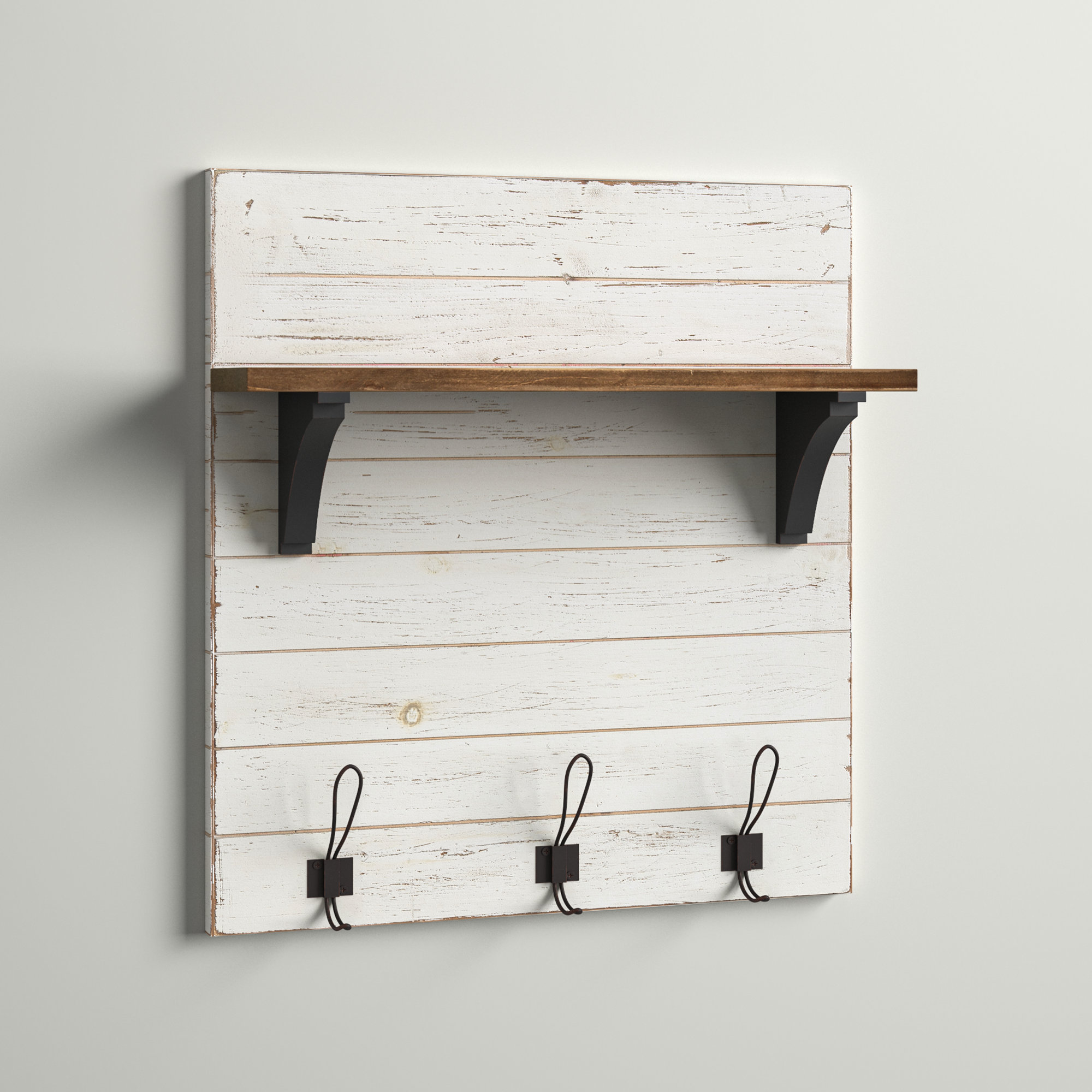 Cielo L+M shelves and three hooks · White – Woodendot