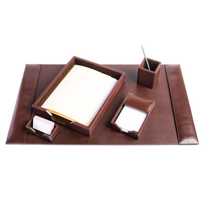 Faulk Leather Desk Organizer Set