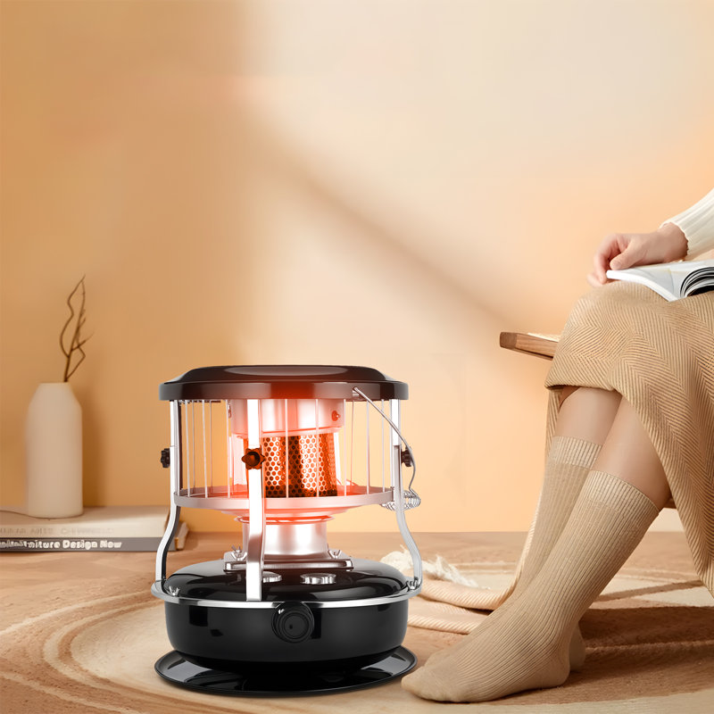 Indoor&Outdoor Kerosene Heaters, Portable Space Heater With 9000 Btu Heat Output, 4.5 L Fuel Capacity, Kerosene Stove For Cooking And Heating (Black)