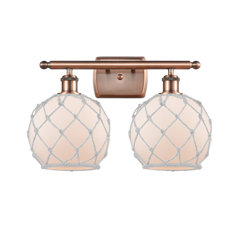 Éclairage pour salle de bain à intensité variable 2 lumières Arriola, Ampoule à DEL rétro de 6 watts, Blanc / Blanc cassé