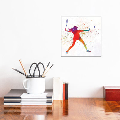" Woman Tennis Player 01 in Watercolor " Print