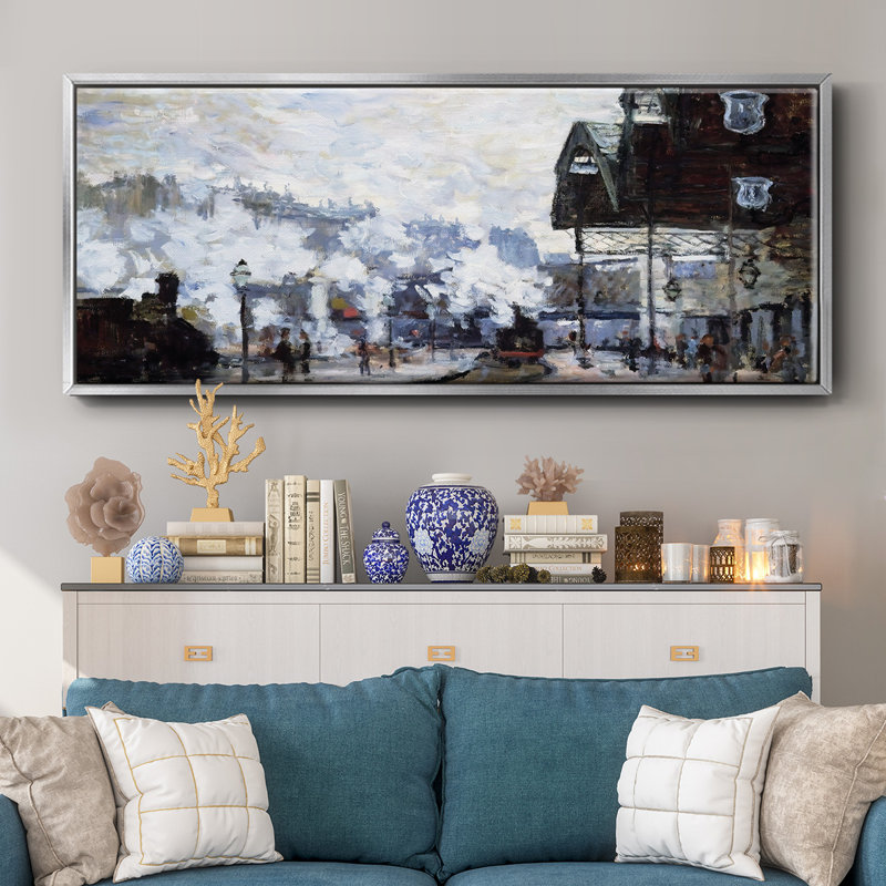 Saint encadré sur toile, Argent, H 20 po x l 50 po x P 1,5 po