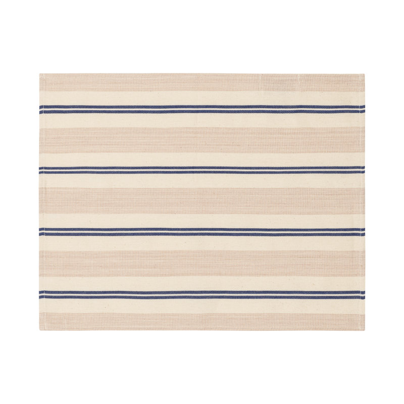 Ensemble de 4 napperons à rayures crème, bleu et rose French Home