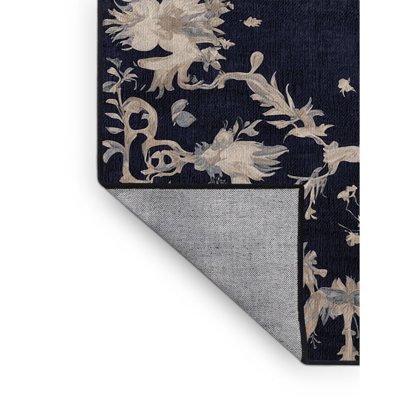 Machine Washable Gray Area Rug, Round 7'