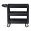 Heavy Duty 3 Shelf Utility Cart With 550LBS Capacity, 360° Swivel Wheels, And Ergonomic Handle For Versatile Use In Warehouses, Garages, And More.