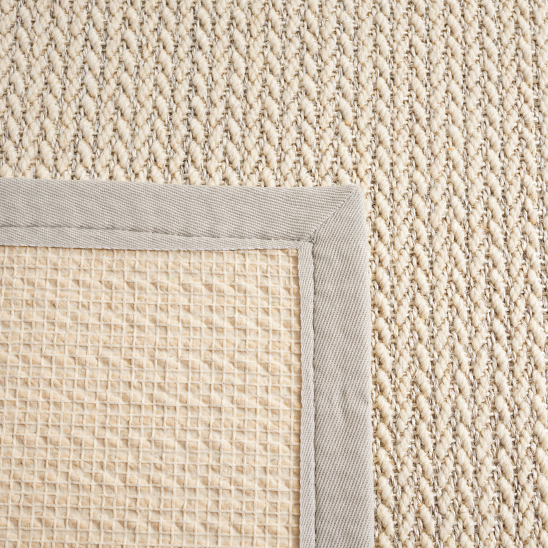 Goffe Natural Wool & Sisal Solid Color Rug, Runner 2'6" x 8'