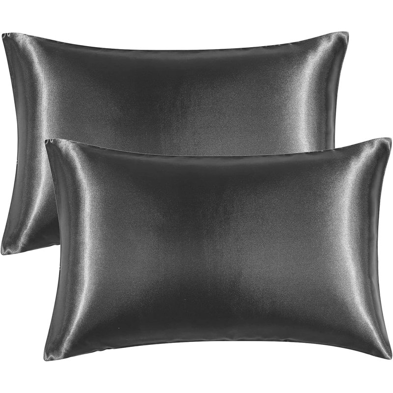 Hot-selling trendy comfortable double-color pillowcase with sealed closure for single-person pillow., Dark Gray