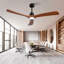 New Model 60 Inch Wood Ceiling Fan With 3 Solid Wood Blades Remote Control Reversible DC Motor For Living Room
