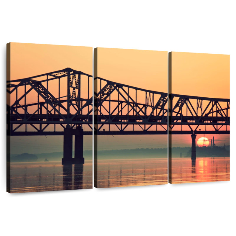 Pont sur la rivière Ohio, H 32 po x l 50 po