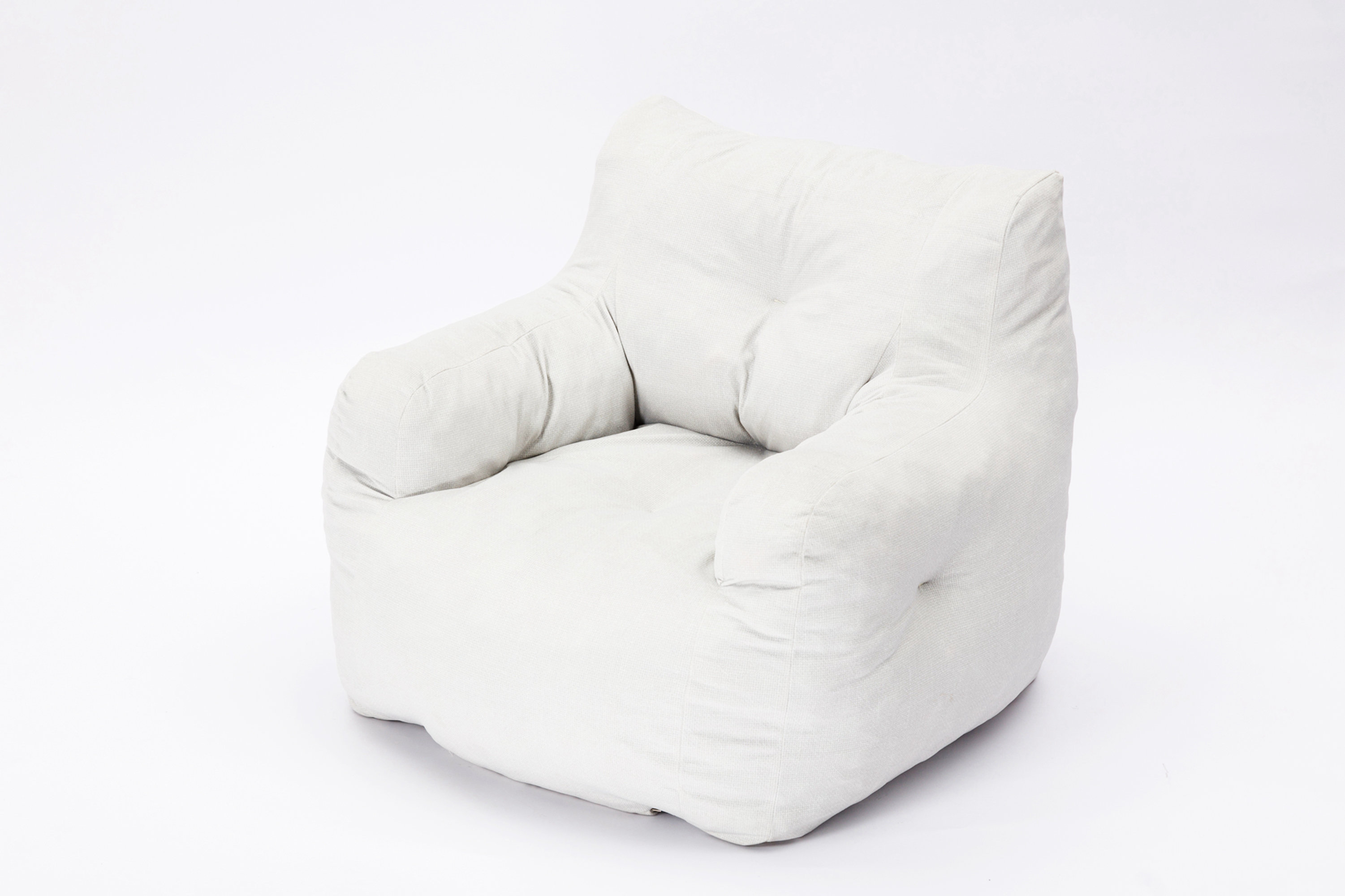 Lvory White Bean Bag Chair (27.56 in.H X 39.37 in. W X 39.37 in.D
