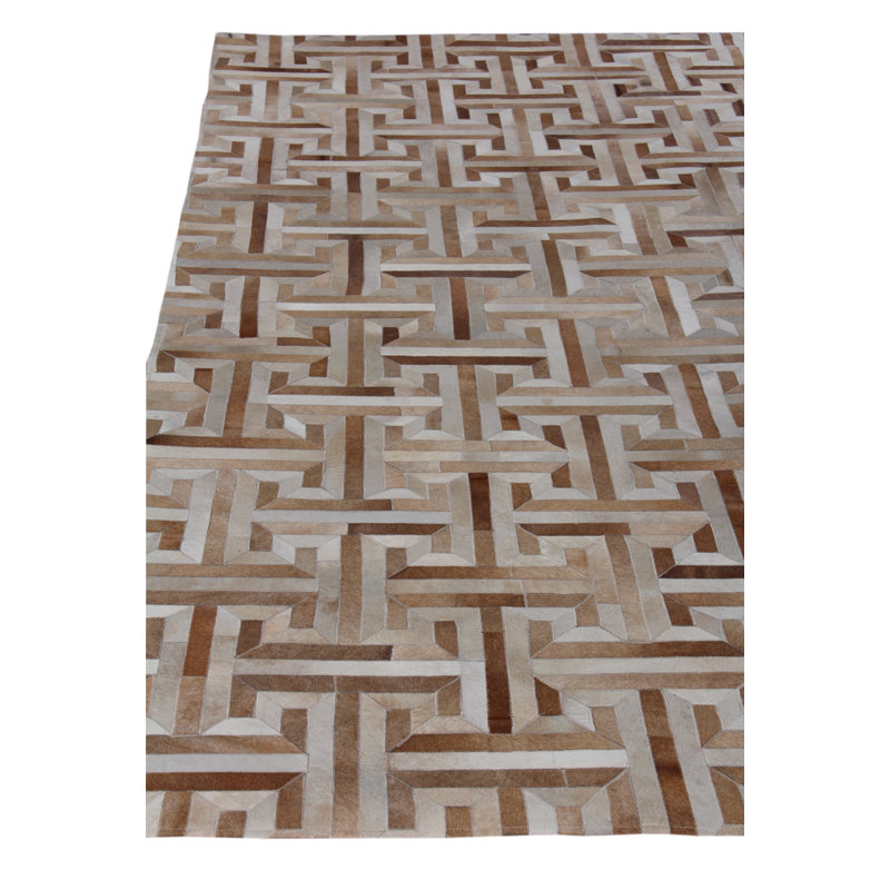 Metro-Velvet Geometric Area Rug in Brown/Gray/Ivory, Rectangle 10' x 14'
