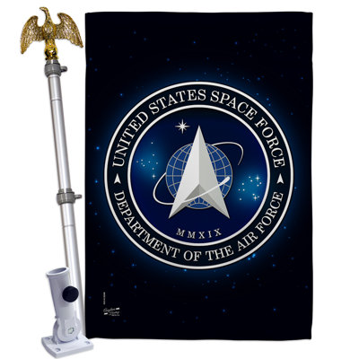 Pièce décorative à 2 faces 40 x 40 po space force-impressions ensemble de drapeaux en polyester