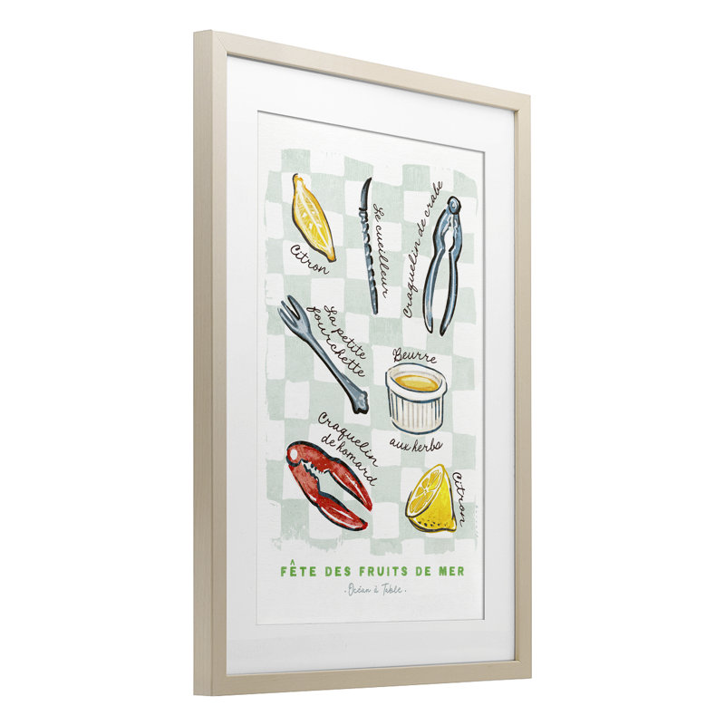 «Modern French Bistro», reproduction encadrée sous verre, conception de Chad Barrett, H 23 po x l 17 po