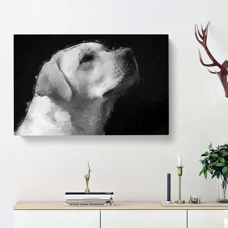 Labrador Dog In Abstract - Wrapped Canvas, 60cm H x 91cm W x 3cm D