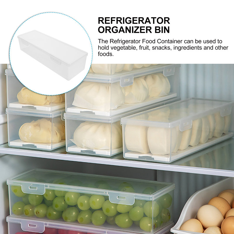 2Pcs Refrigerator Food Crisper Rectangular Leaf-Proof Stackable Toast Boxes