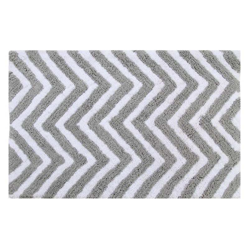 Teichmann Non-Slip Bath Rug, Gray White