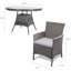 Dubose 4 Seater Rattan Round Dining Set with LED Premium Parasol-119009831