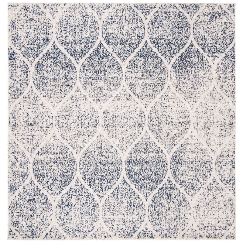 Tapis géométrique Michaela Performance, Carré 5 pi 3 po
