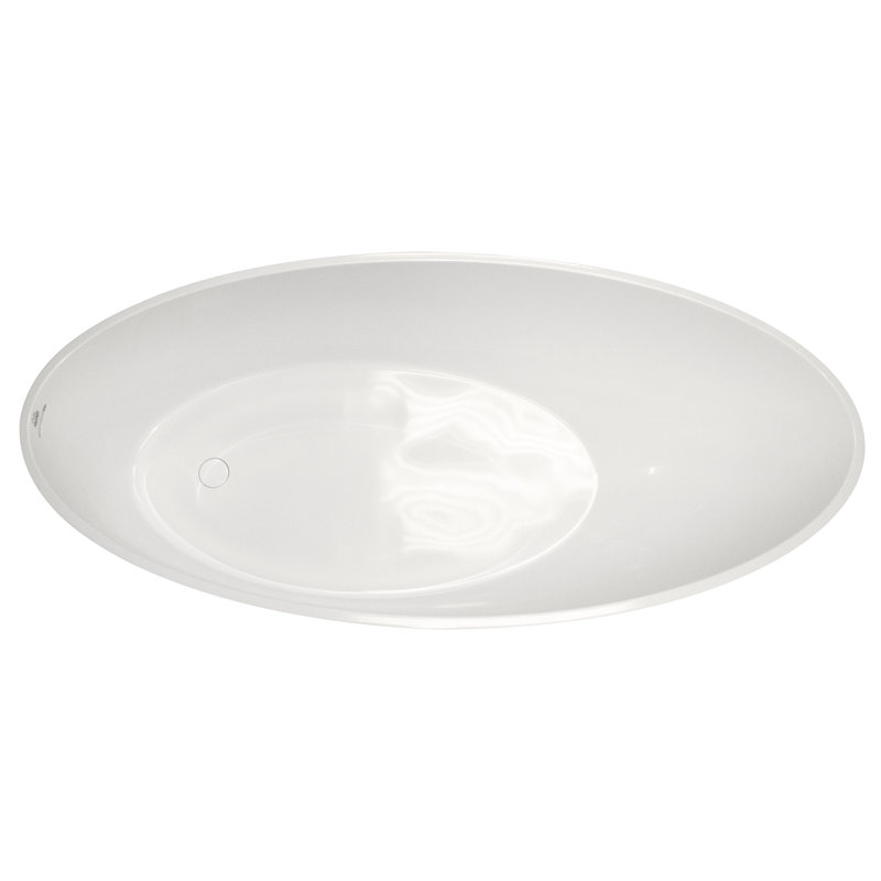 Gateway 70'' x 32'' Soaking Solid Surface Bathtub, Matte White