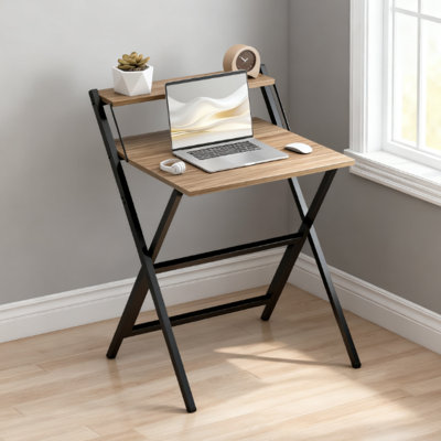 Bureau d'ordinateur pliable peu encombrant avec tablette pour écran intégré pour bureau à domicile compact et espaces d'étude