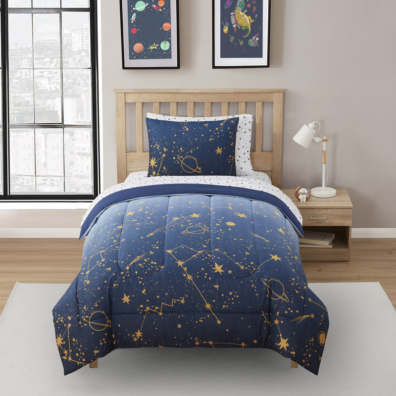 Kids Galaxy Printed Bed in a Bag Comforter & Sheet Set, Twin