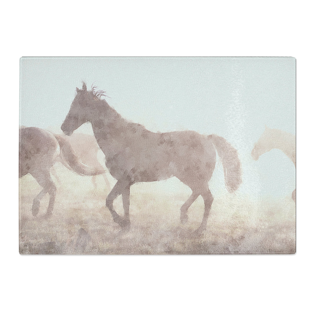 Tempered Glass Horses in the Mist Chopping Board