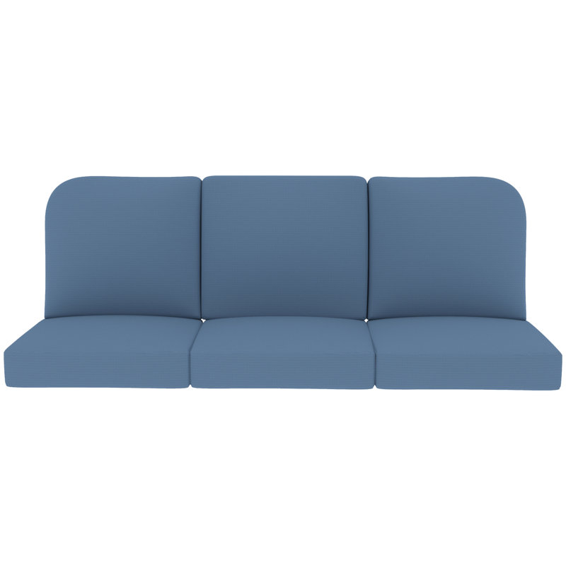 Outdoor 5" Deep Seat Replacement Cushion Set of 3, 22 x 24 Inch Patio Chair Cushions with Water-Repellent & UV-Resistant Olefin Cover, Eco-Friendly Seat & Back Cushions for Patio Furniture