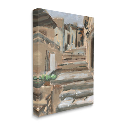 " Dusky Alleyway Stairs Soft Urban Architecture City " by Melissa Wang Painting Print