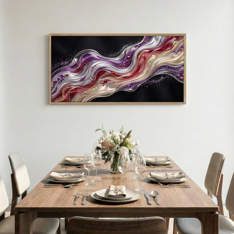 Vague abstraite, reproduction d'art sur toile, ensemble de 1 48 po x 24 po, 48 x 24 pouces