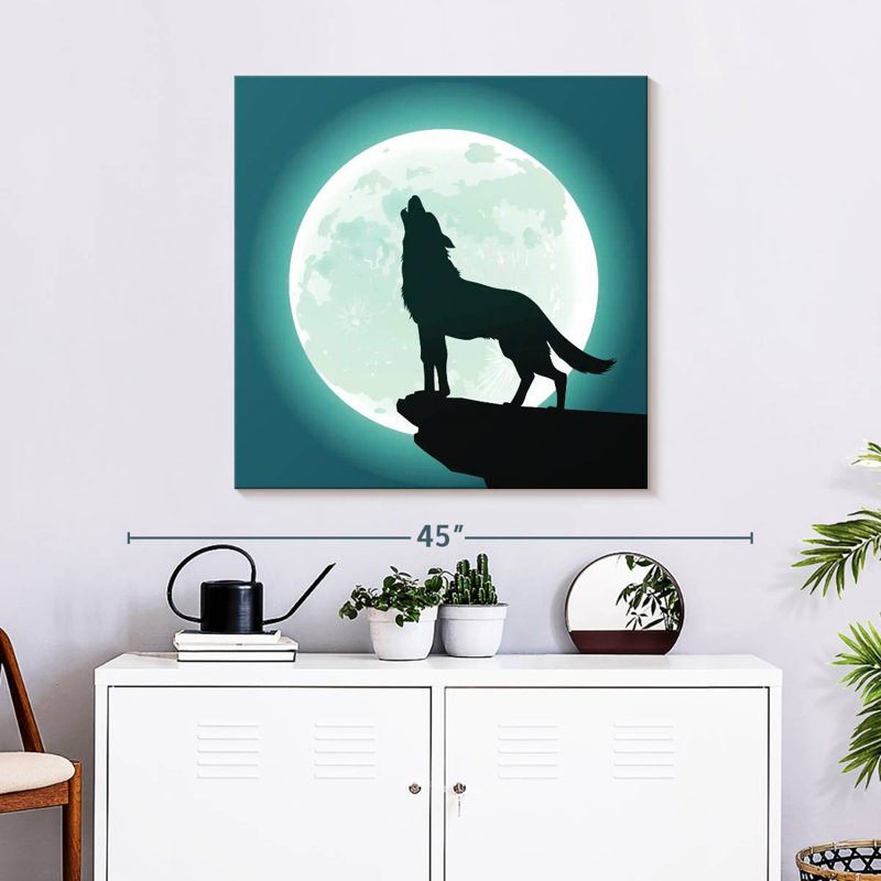 Crowle Wolf On A Full Moon, 30" H x 30" W