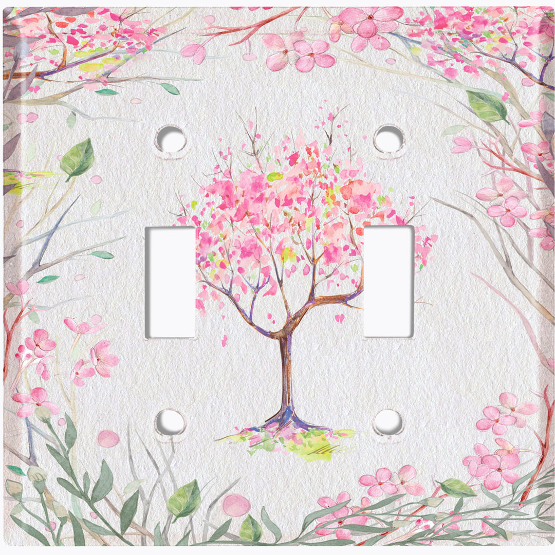 Patterned 2 - Gang Toggle Light Switch Standard Wall Plate WorldAcc