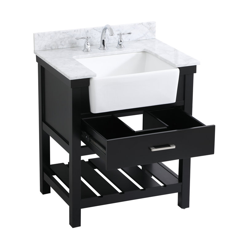 Meuble-lavabo simple 30 po Pelaghia, Noir, noir, noir, noir