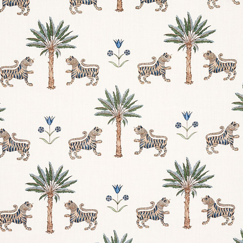 Tissu tigre et palmier, Delft