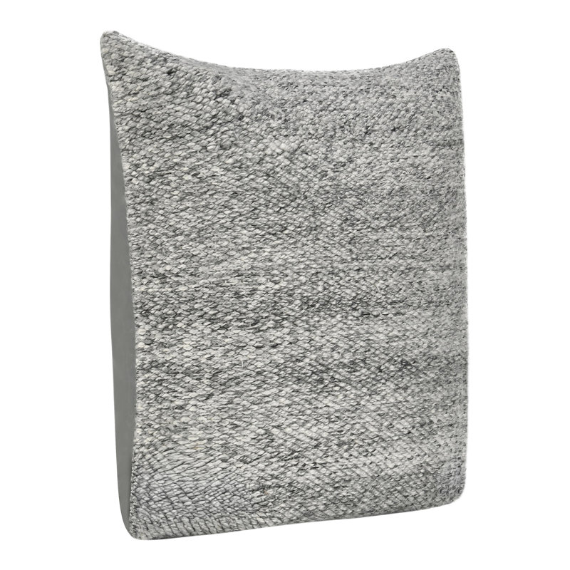 Stella 26" Recycled Fabric Fabric Throw Pillow, Ivory, Square, Gray, 26" x 26"