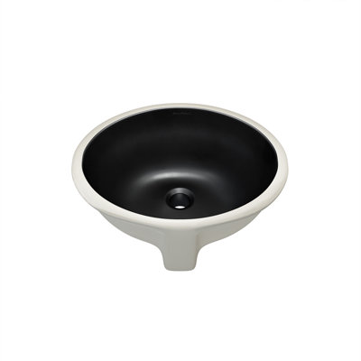 Plaisir 16.5" Ceramic Undermount Bathroom Sink In Matte Black