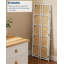 Aucun assemblage requis - bibliothèque de bureau pliante à 5 niveaux - étagère de rangement de bibliothèque rétro - structure en métal robuste, organisateur peu encombrant - structure blanche avec bois naturel, cinq tablettes