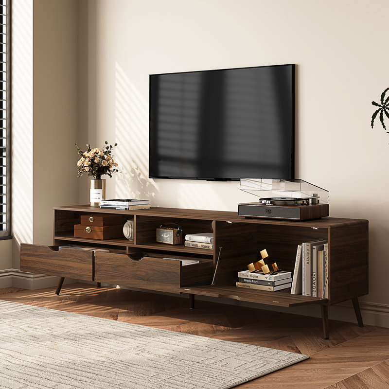 Meuble télé avec 2 tiroirs Mid-Century
