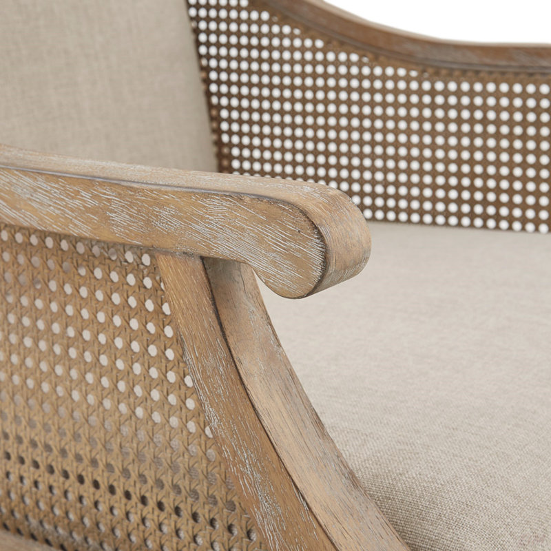 Fauteuil décoratif, fauteuil transitionnel en canne