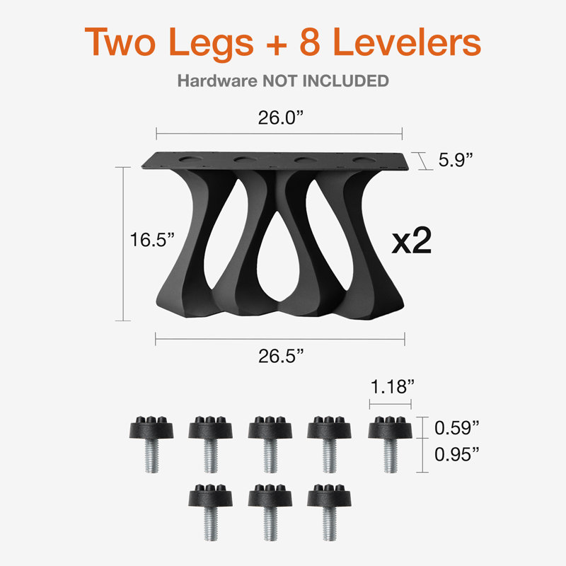 Pieds de table basse en métal Radix